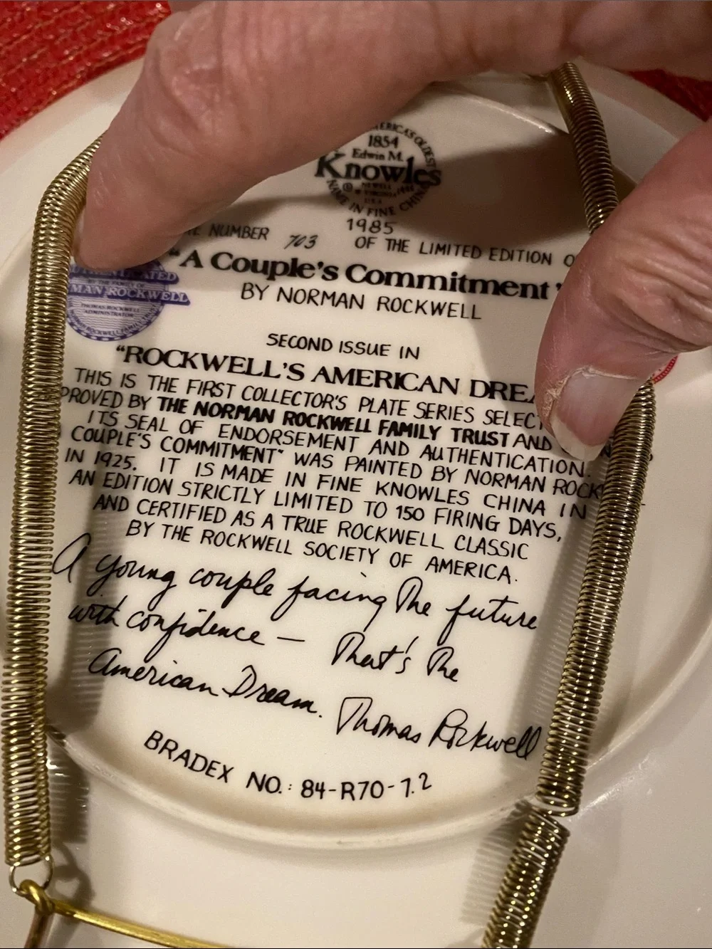 Vintage Norman Rockwell collectors plate